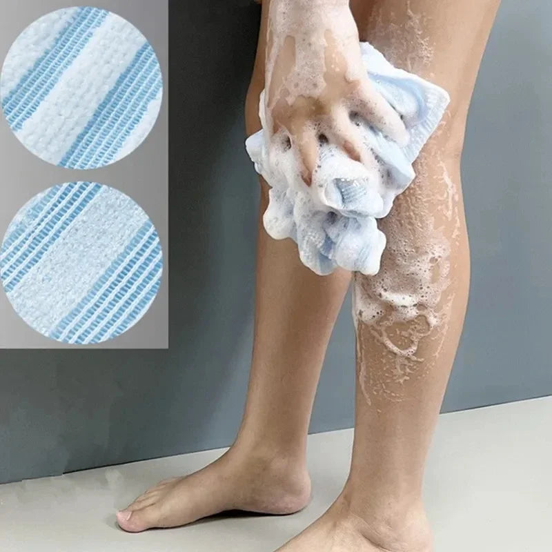 Exfoliating Washcloth Back Scrubber for Shower for Men Silver-Ion Multi-Function Foam Bath Towel Ultra-Long Exfoliating Towels