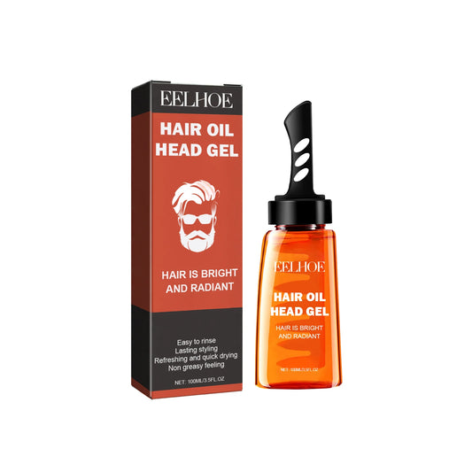 Men'S Hair Wax Gel with Tooth Comb Salon Styling Gel Long-Lasting Instant Fluffy Hair Styling Oil Professional Hair Pomade Oil