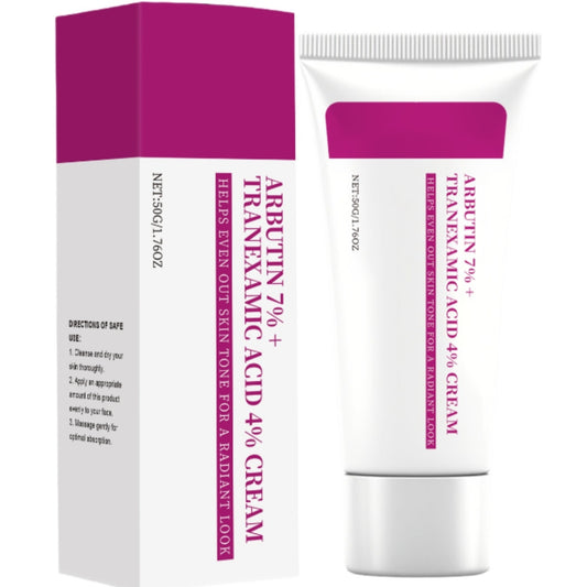 Arbutin 7% + Tranexamic Acid 4% Cream, 70,000ppm Arbutin, 40,000ppm TXA, Niacinamide, Glutathione
