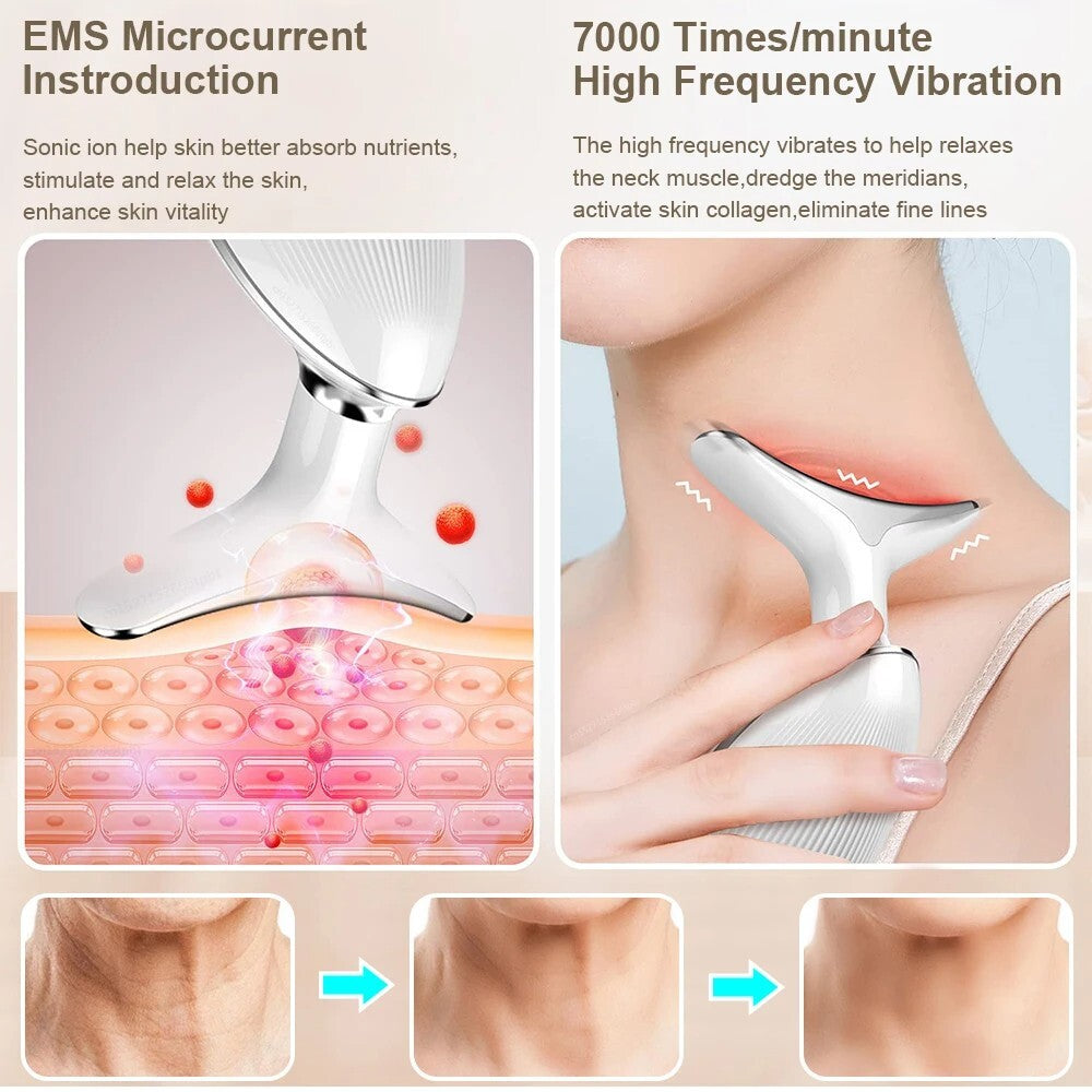 EMS Facial Massager Red Light Therapy Anti-Aging Skin Tightening Face Lifting
