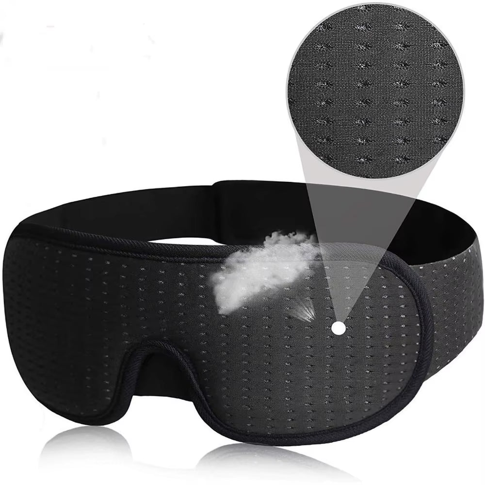 3D Memory Foam Sleep Eye Mask - Soft Padded Shade for Travel and Restful Sleep