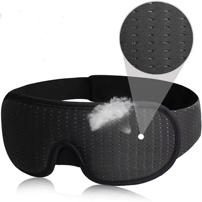 3D Memory Foam Sleep Eye Mask - Soft Padded Shade for Travel and Restful Sleep