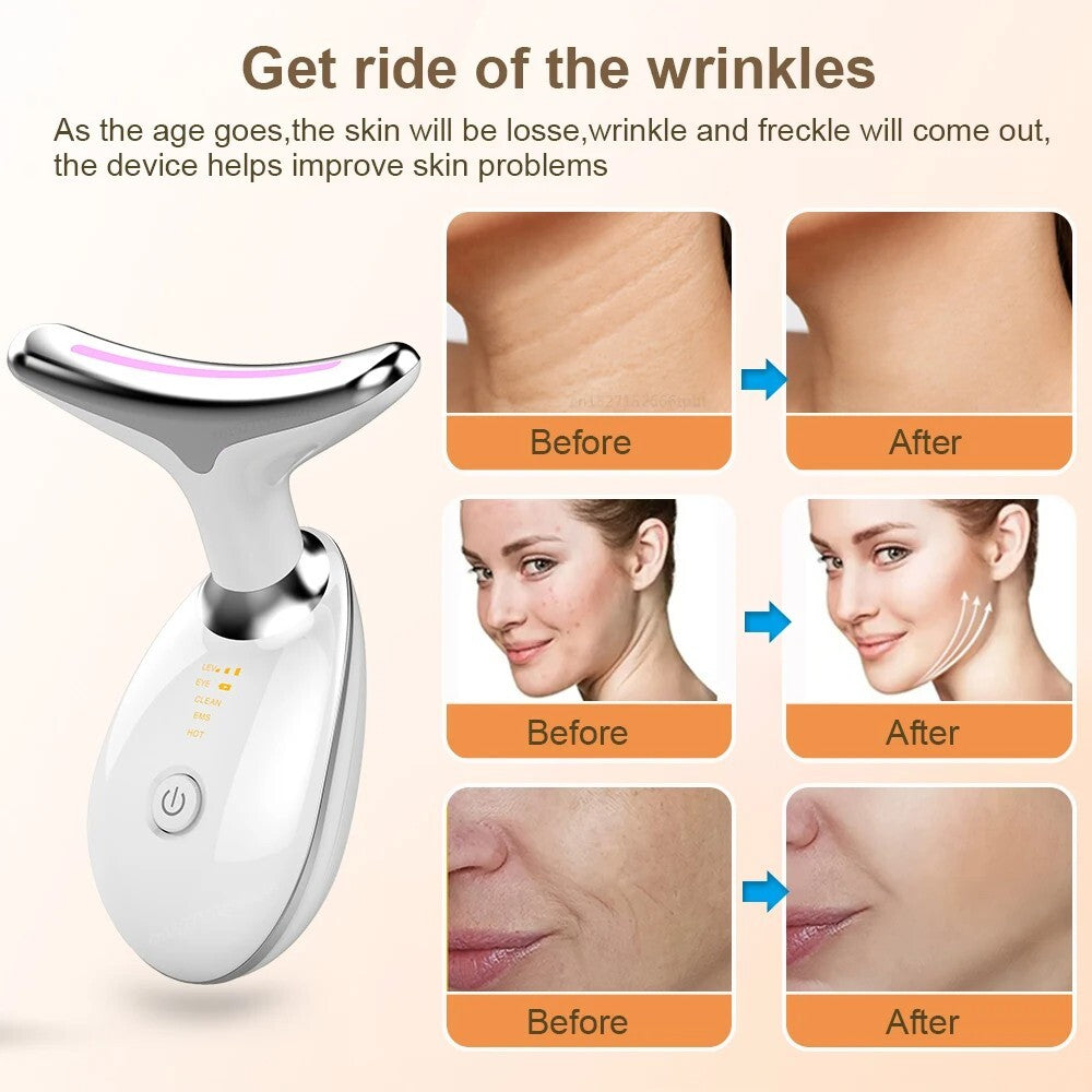 EMS Facial Massager Red Light Therapy Anti-Aging Skin Tightening Face Lifting