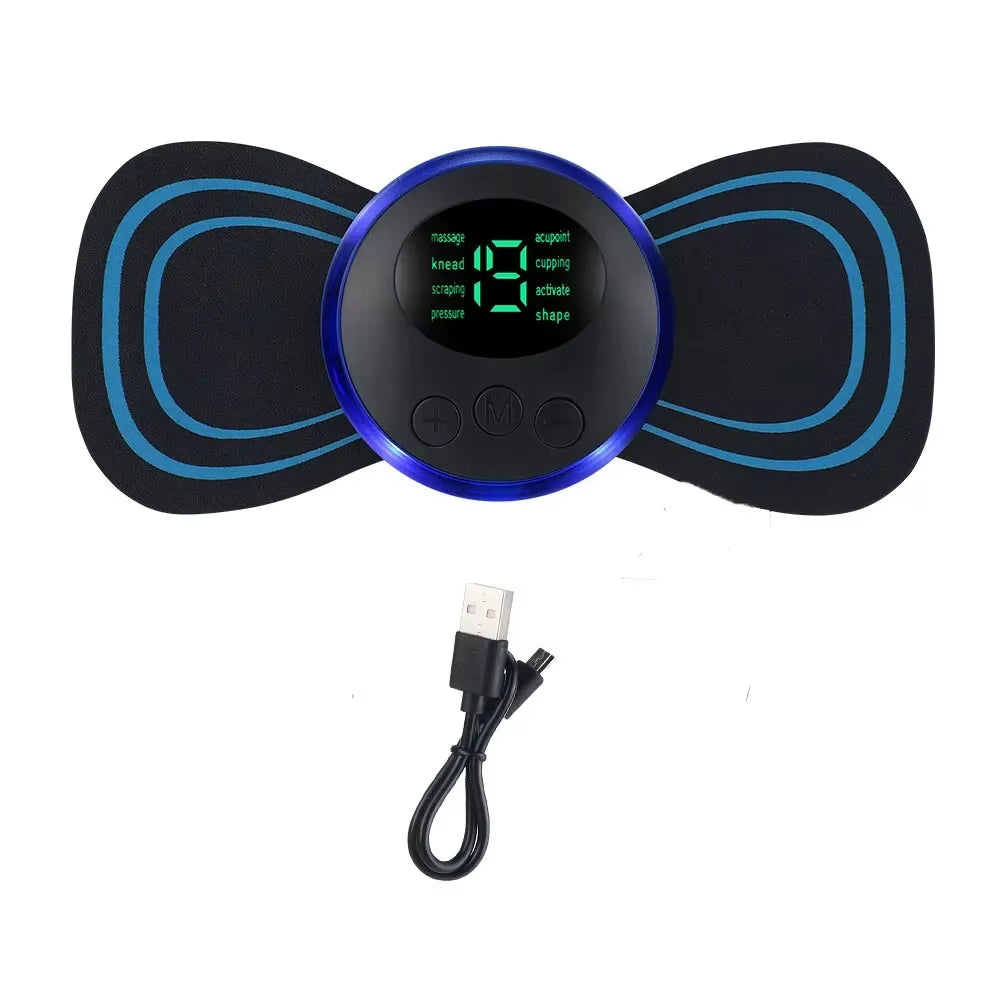 Remote Control EMS Neck Massager Mini Cervical Back Patch Stimulator Massageador Mat Portable Gel Pad Stickers Slim