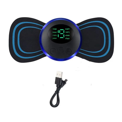 Remote Control EMS Neck Massager Mini Cervical Back Patch Stimulator Massageador Mat Portable Gel Pad Stickers Slim