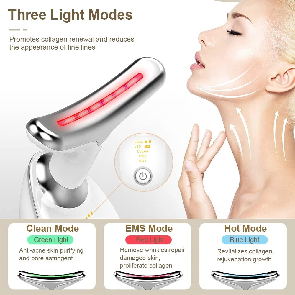 EMS Facial Massager Red Light Therapy Anti-Aging Skin Tightening Face Lifting