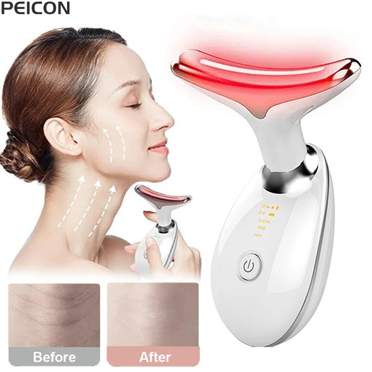 EMS Facial Massager Red Light Therapy Anti-Aging Skin Tightening Face Lifting
