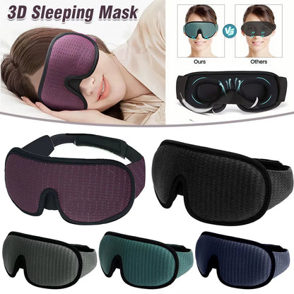3D Memory Foam Sleep Eye Mask - Soft Padded Shade for Travel and Restful Sleep