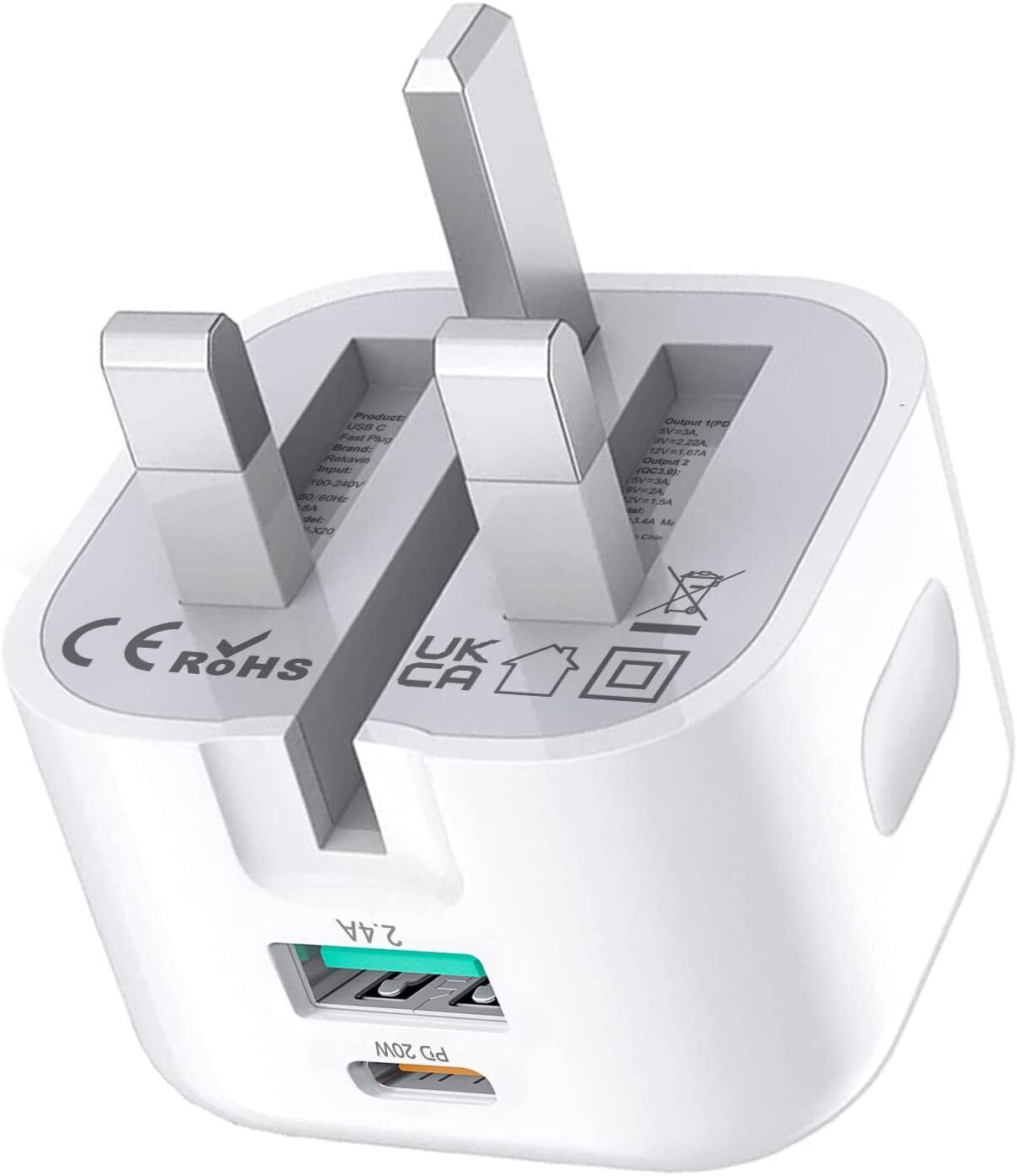 For Phone 17, 16 .15, 14 Pro Max 16 Plus Fast 20W USB-C PD Plug Charger Adapter Cable